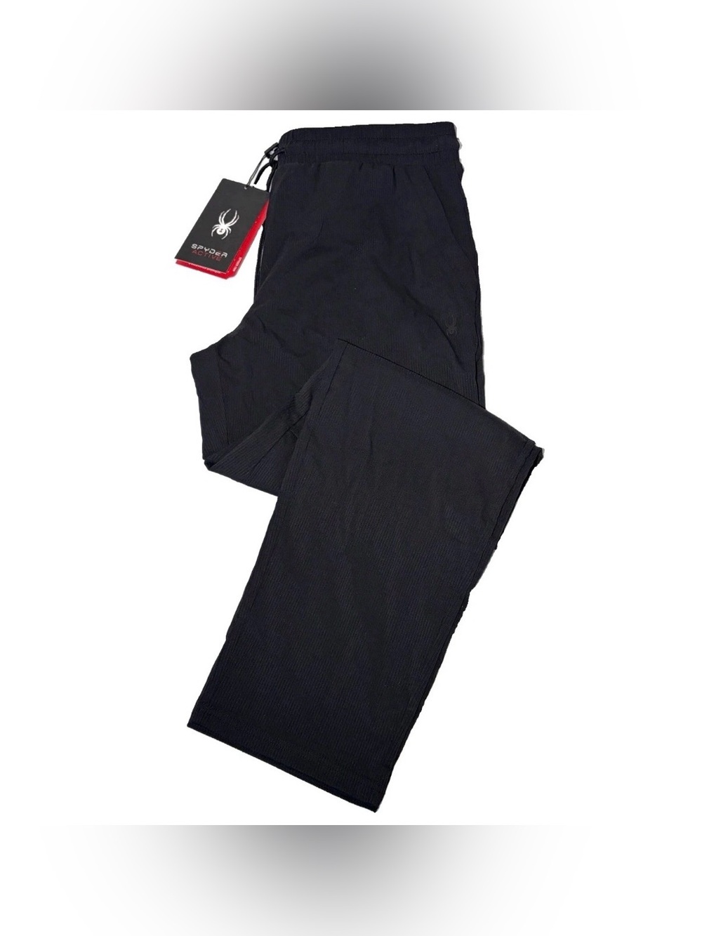 NWT Spyder Active Men's M Black Nylon/Spandex Drawstring Pants Stretch Pockets